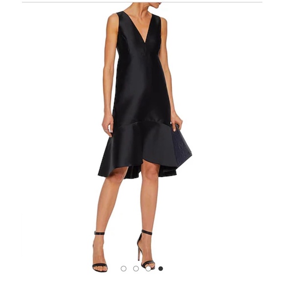 Black Asymmetrical Neckline Sheath Dress iris & ink - Picture 1 of 8